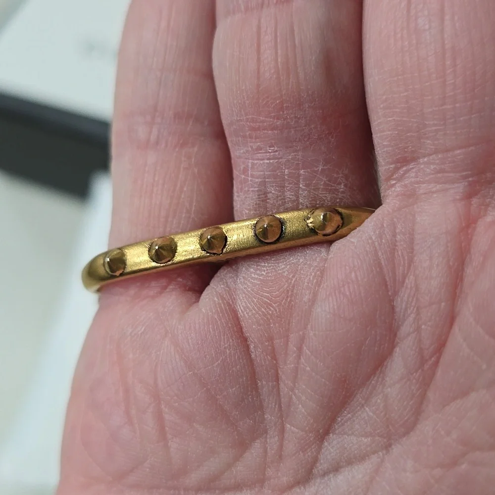 Gucci spiked black  pearl double  finger ring - Picture 5 of 5